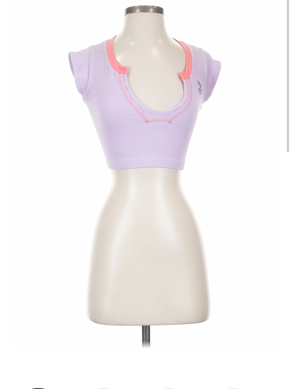 Out From Under Crop Top Tee with Cherries - Size XS/S